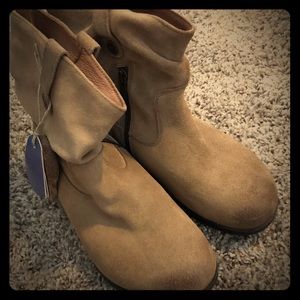 Birkenstock brown ankle boots.